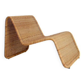 Ikea rattan and wickers long chair 1980s