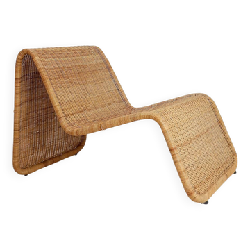 Ikea rattan and wickers long chair 1980s