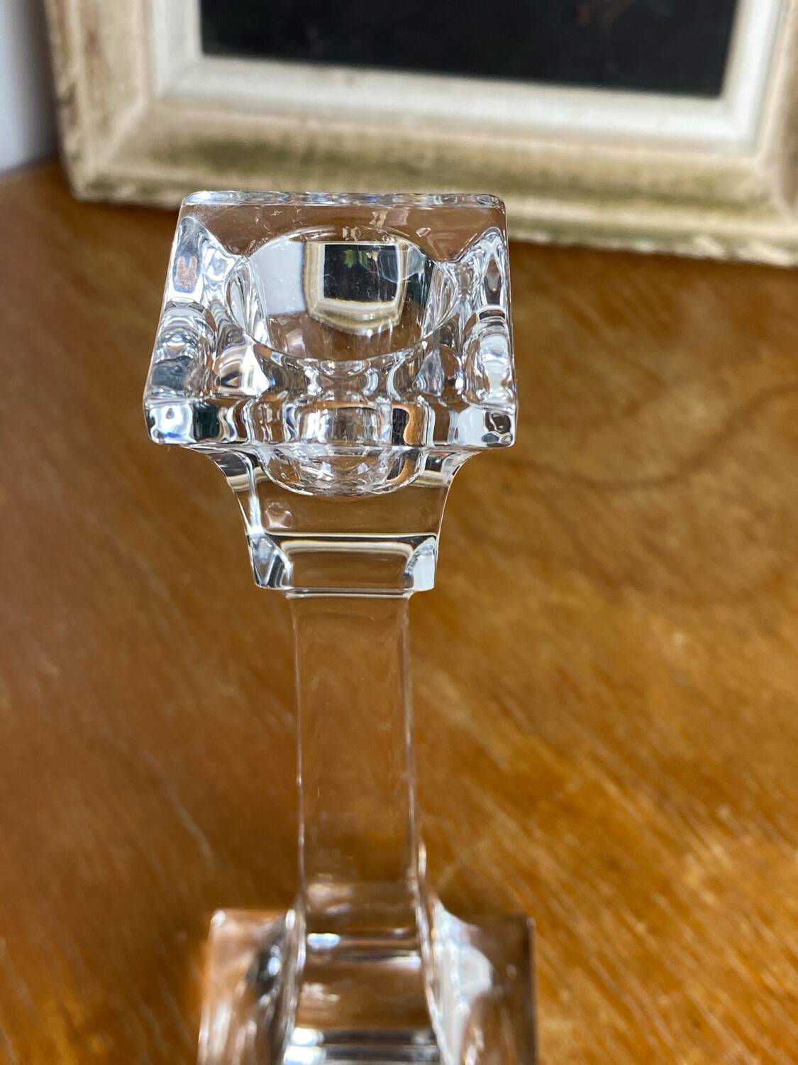 Pair of crystal candlesticks, Villeroy & Bosh