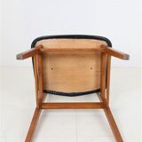 Findahl “Mosbøl” chair / 1960s / 1970s / teak / beech / skai / black / Mid Century Danish Modern Design