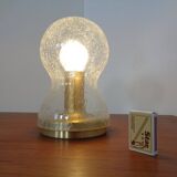 Iceglass & Brass Table Lamp from Doria Leuchten, 1960s