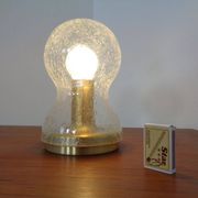 Iceglass & Brass Table Lamp from Doria Leuchten, 1960s