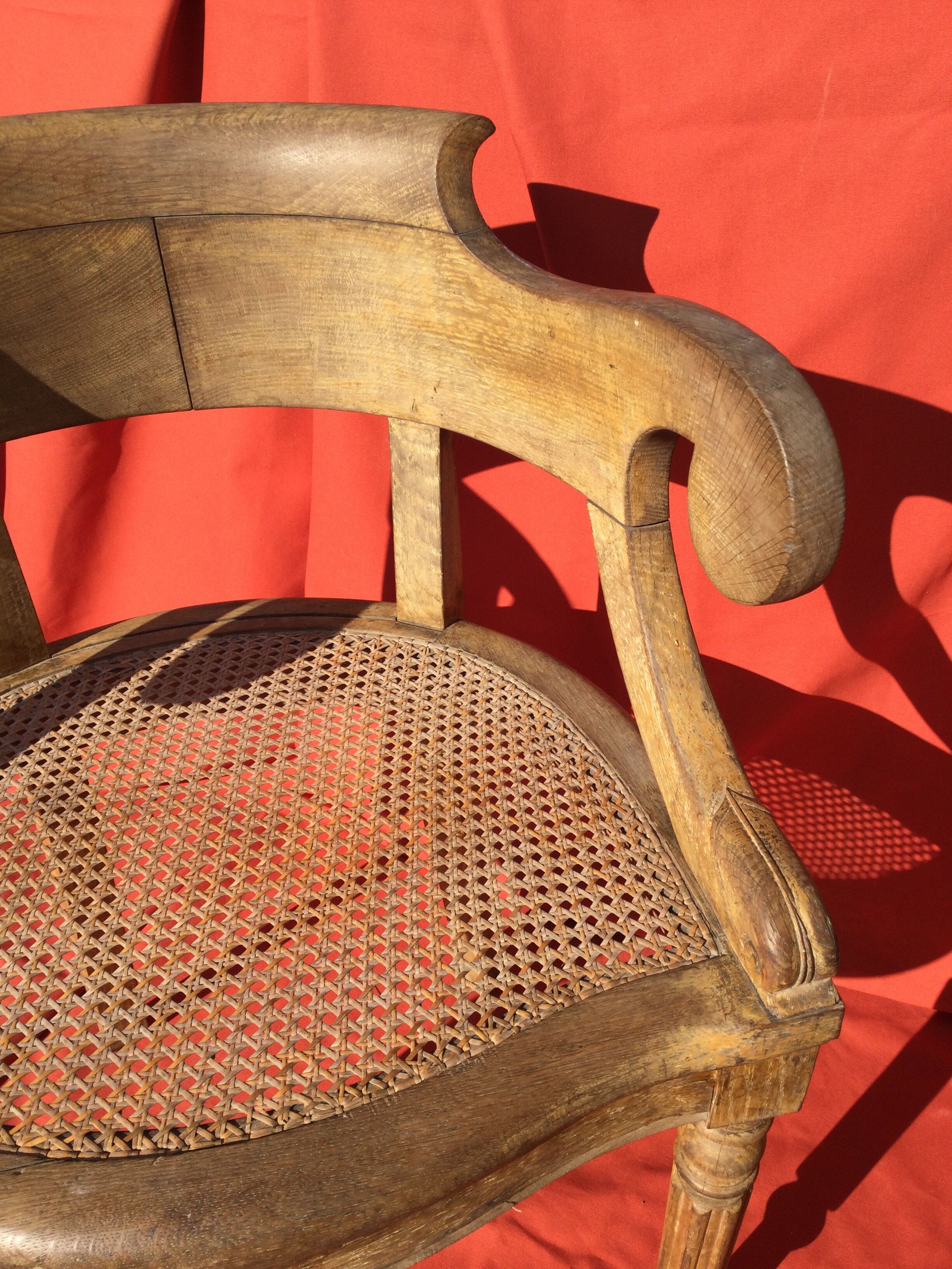 Louis XVI-style wooden desk and canage