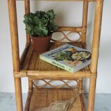 Furniture shelf vintage rattan and bamboo