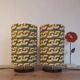 Vintage bedside lamp | psychedelic printed lampshade