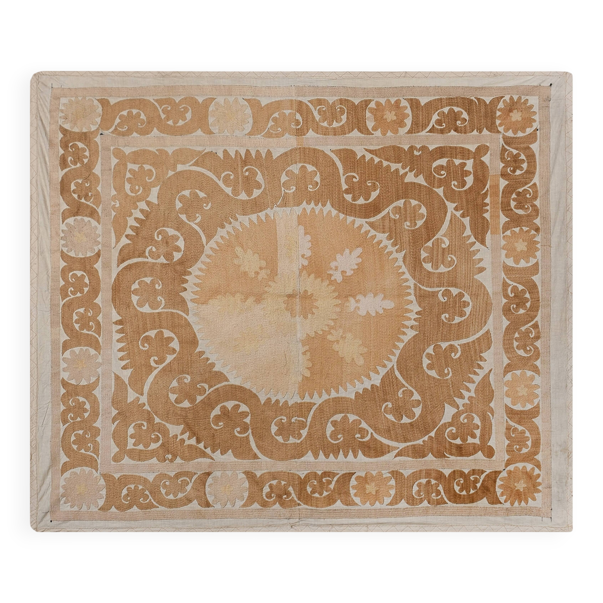 Hand knotted rug, vintage Turkish rug 135x155 cm