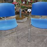 paire de chaises max stacker steel case bleues