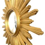 Golden resin "witch's eye" sun mirror, 52 cm