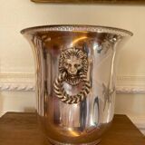 Champagne bucket with silver metal lion handles