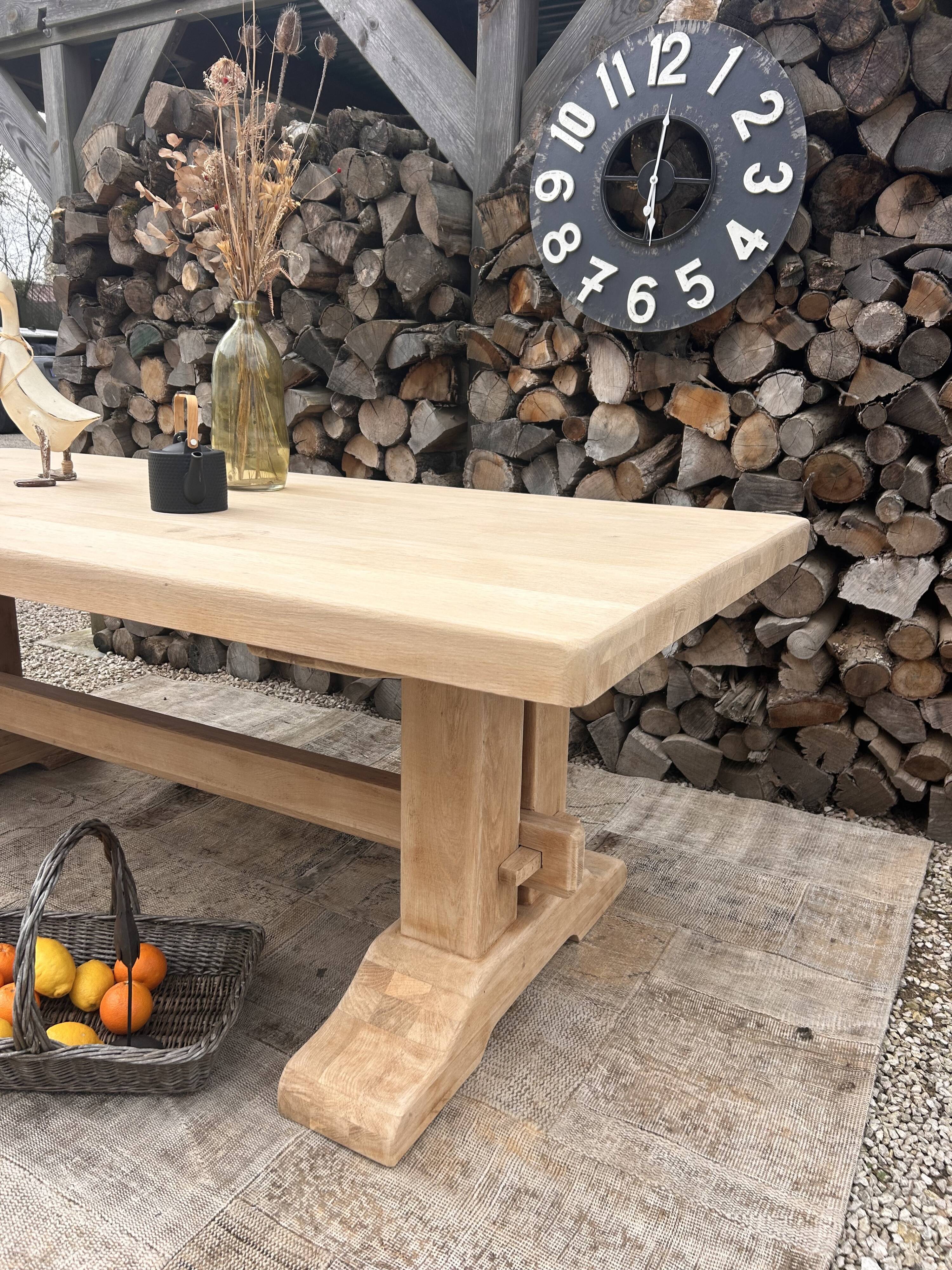 Renovated solid oak monastery table