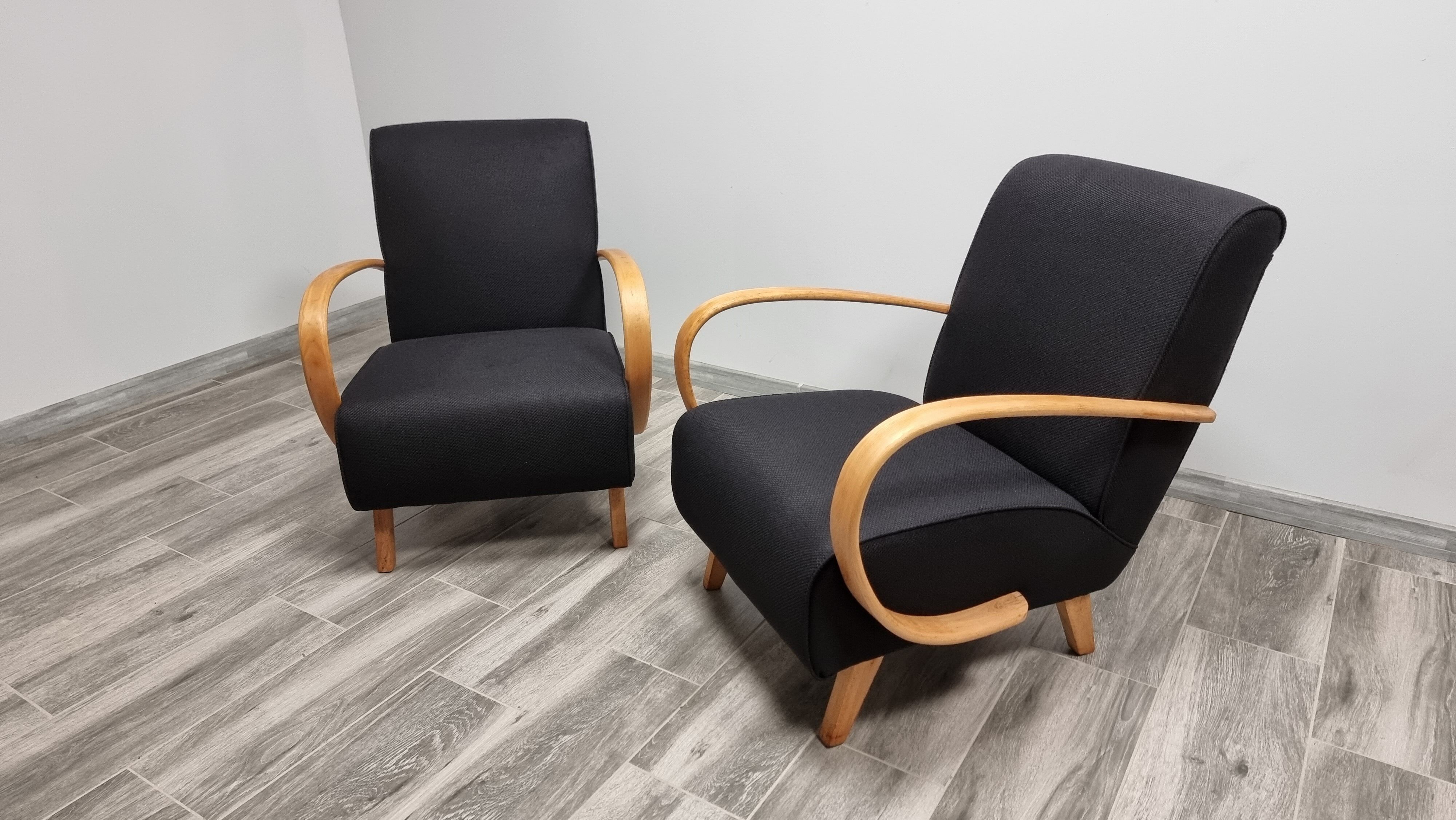 Restored armchairs by Jindrich Halabala