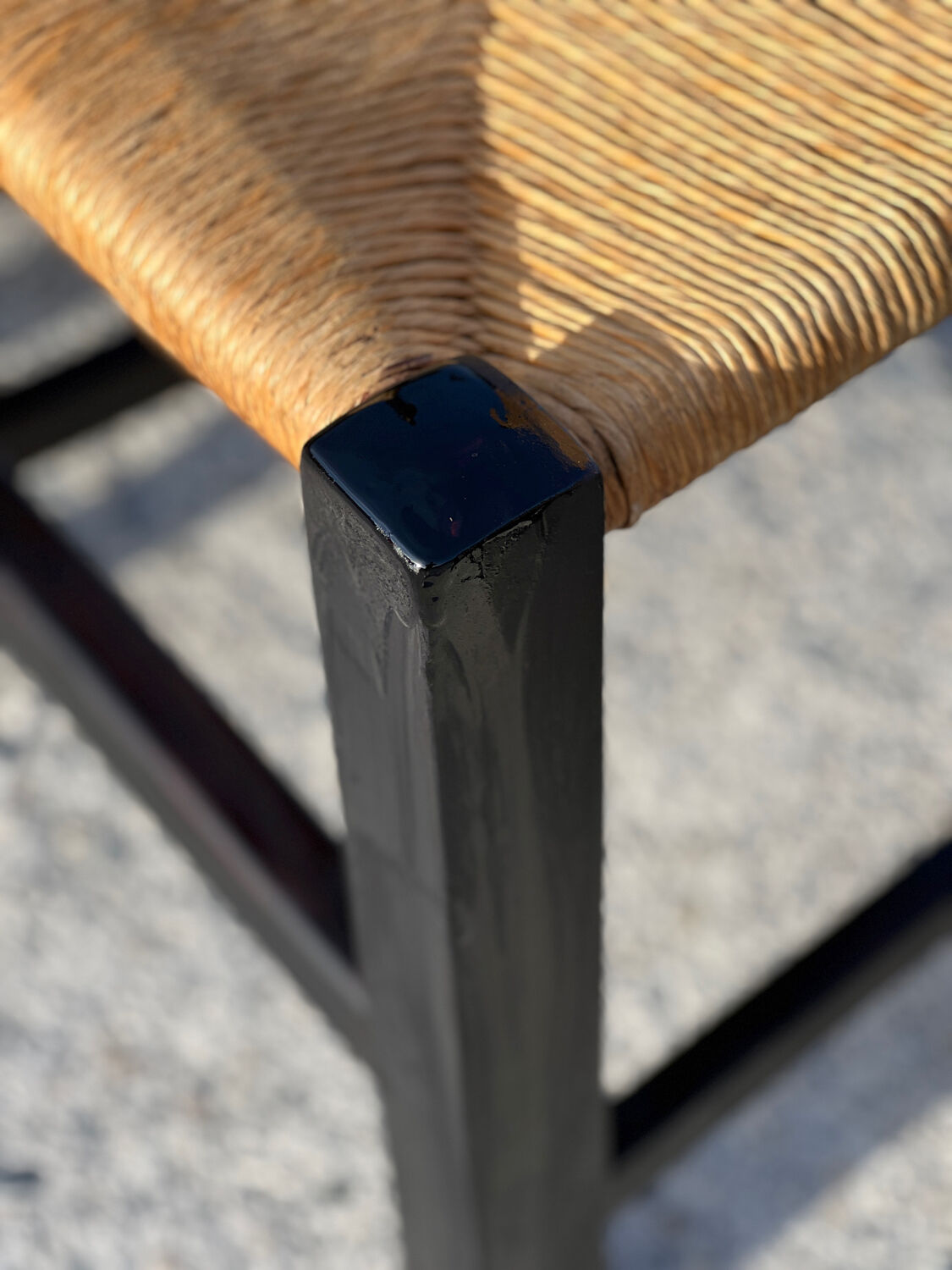 Set of 6 oak and straw chairs 1960