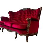 Vintage fuchsia baroque canapé / three-seater / sofa