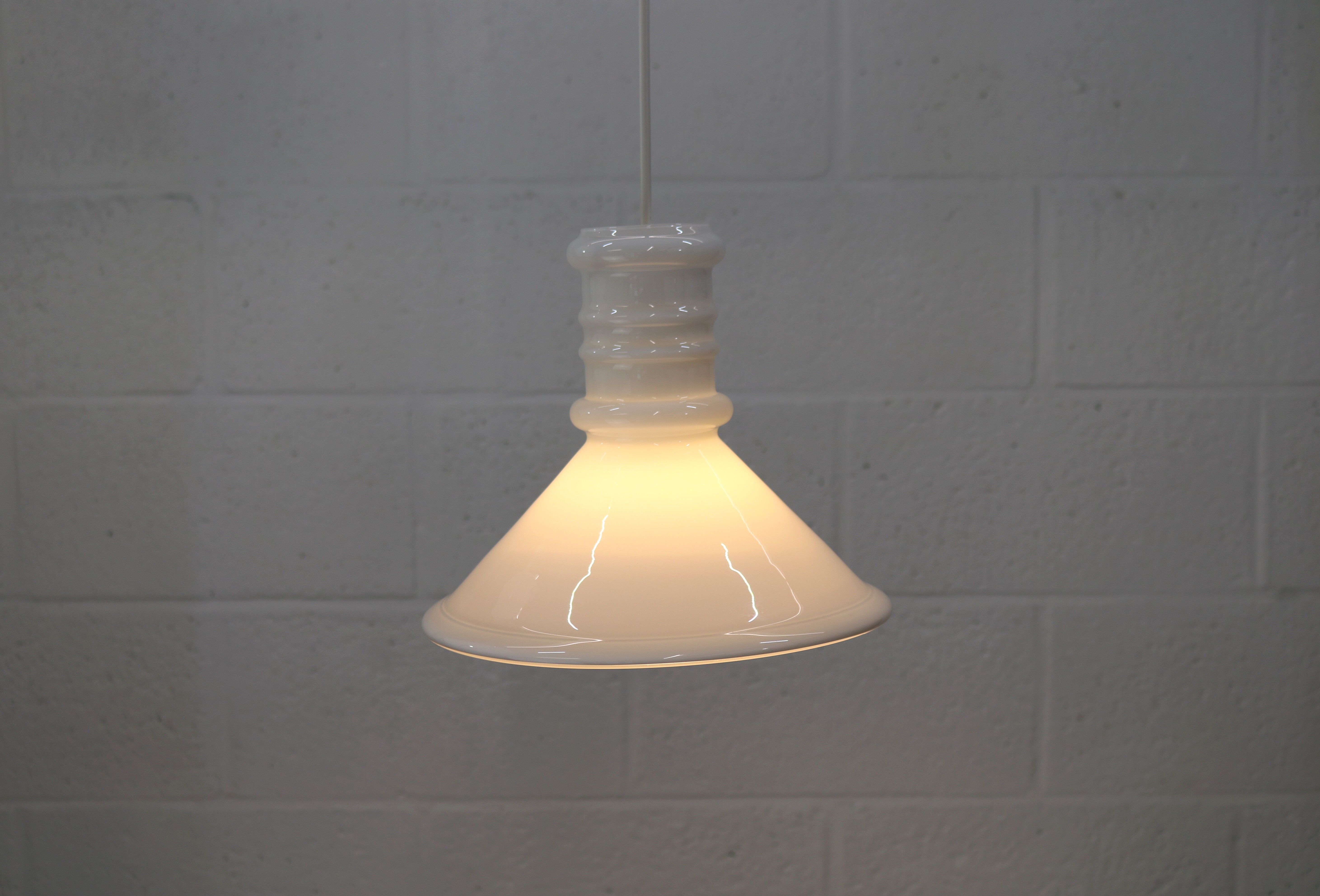Opal glass pendant lamp designed by Sidse Werner for Holmegaard Copenhagen