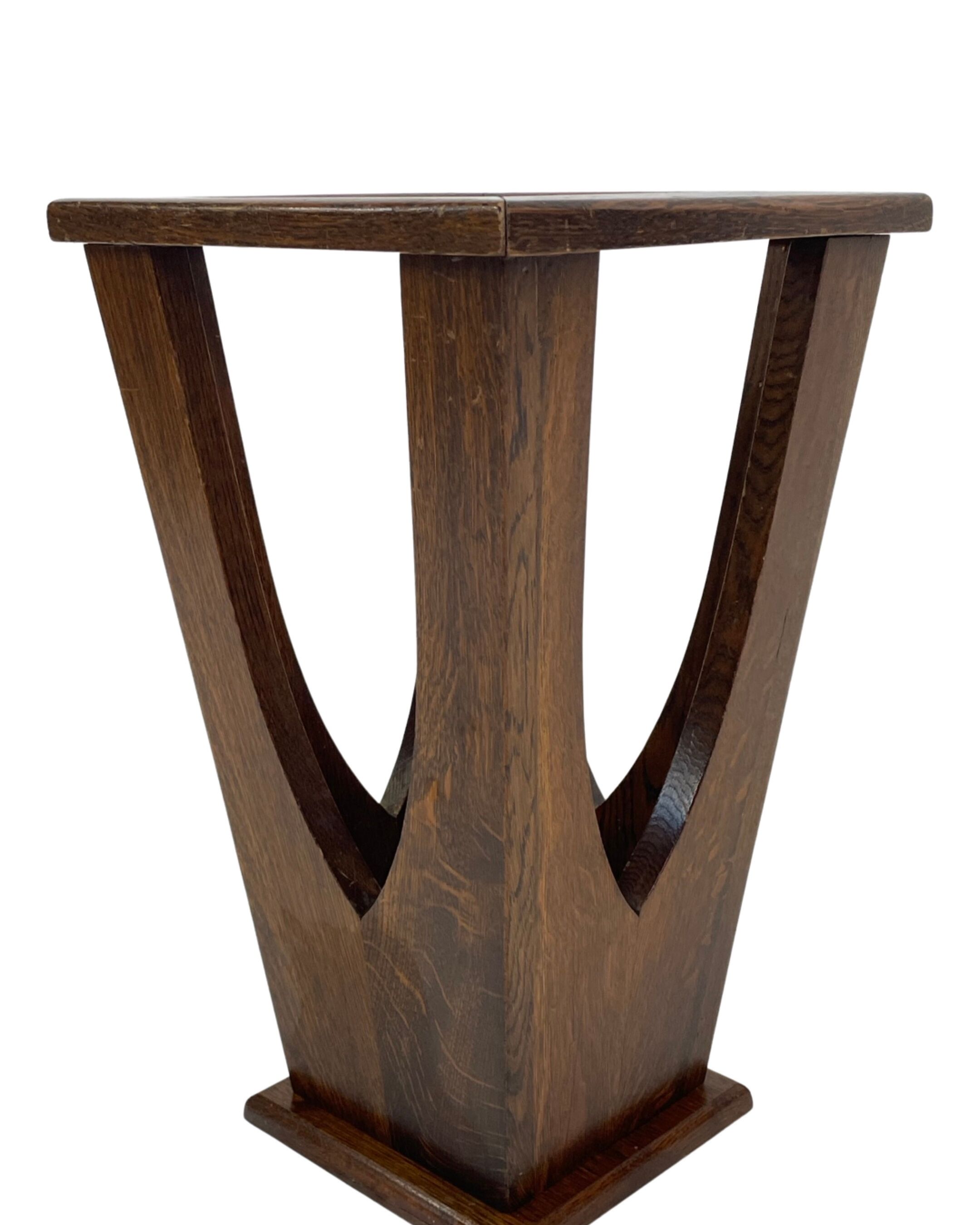 Brutalist design umbrella stand holder 60's wood