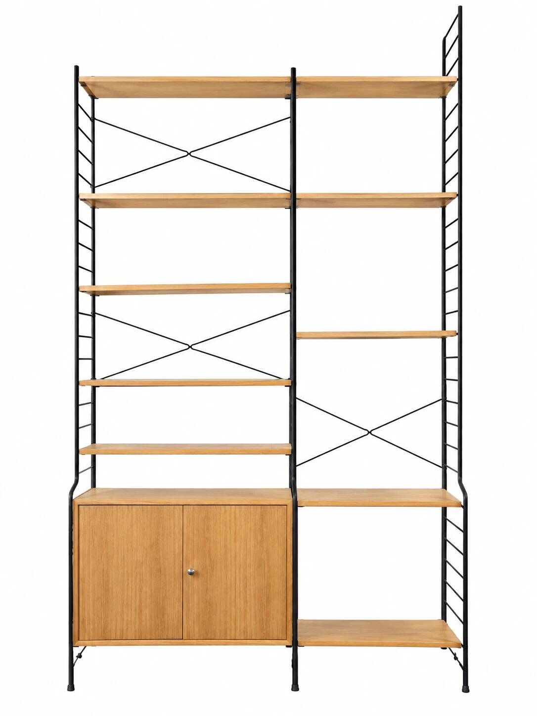 1960s 1970s Ash Shelving System Wall Unit from WHB Germany