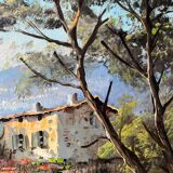 Villa by the seaside in Ramatuelle, oil on canvas signed Picard 1926.