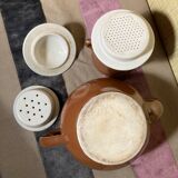 Cafetière ancienne marron complète Terre de Fer