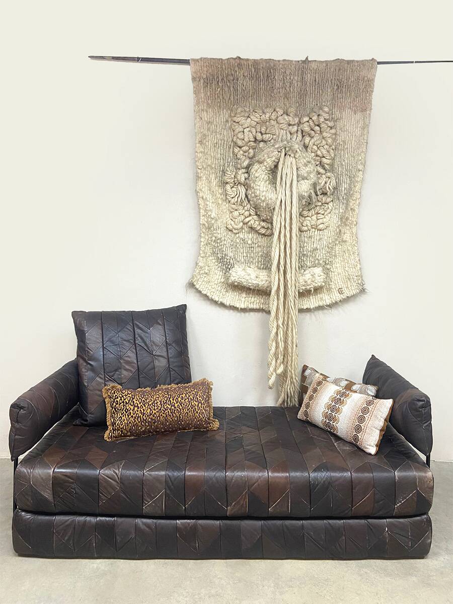 Vintage design leather sofa daybed ‘Patchwork’