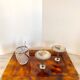 Plateau de service vintage en lucite façon écailles de tortue - Années 70