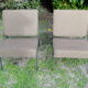Paire de chauffeuses fauteuils en tissu marron