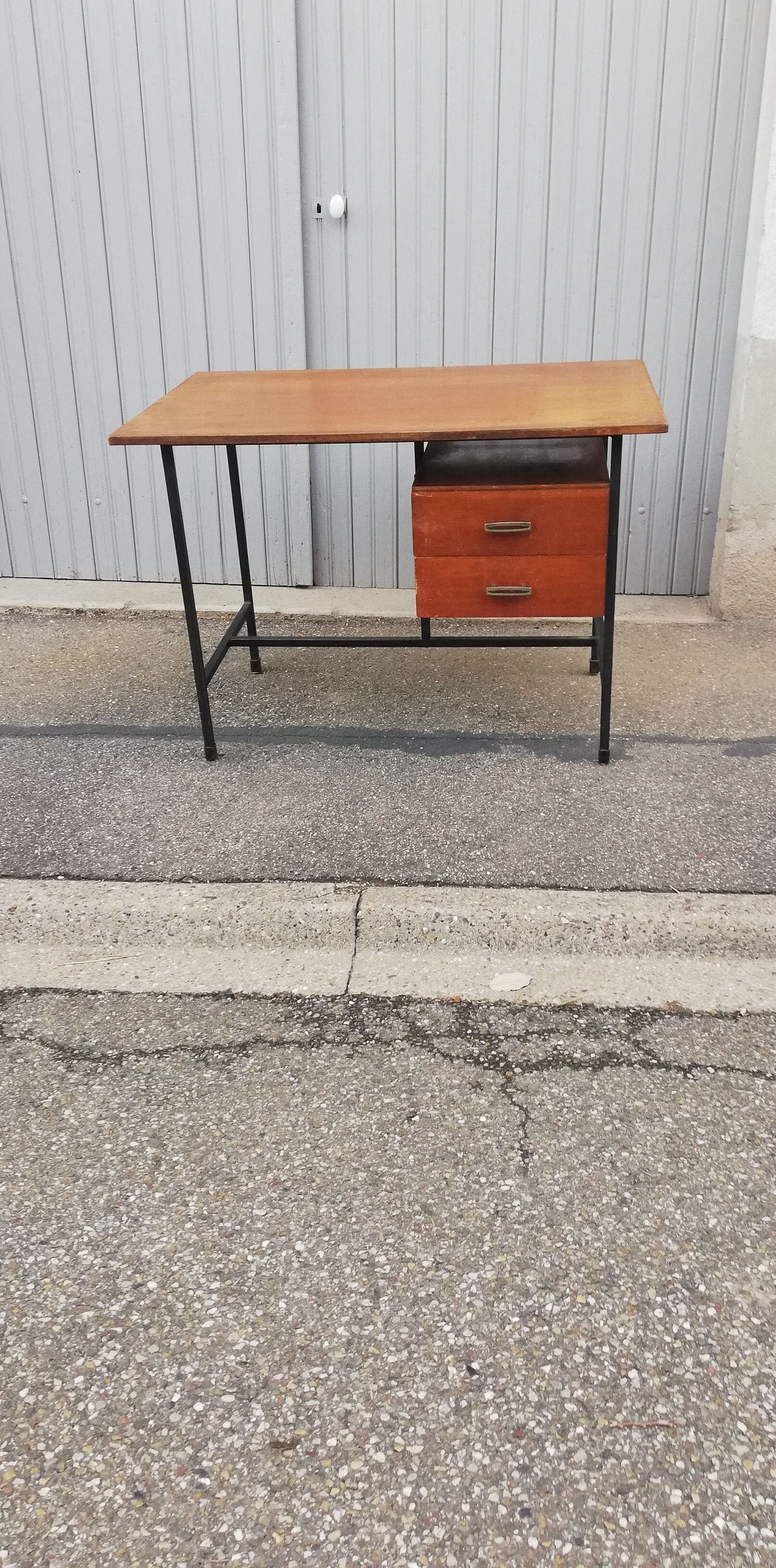 Vintage wood and metal desk