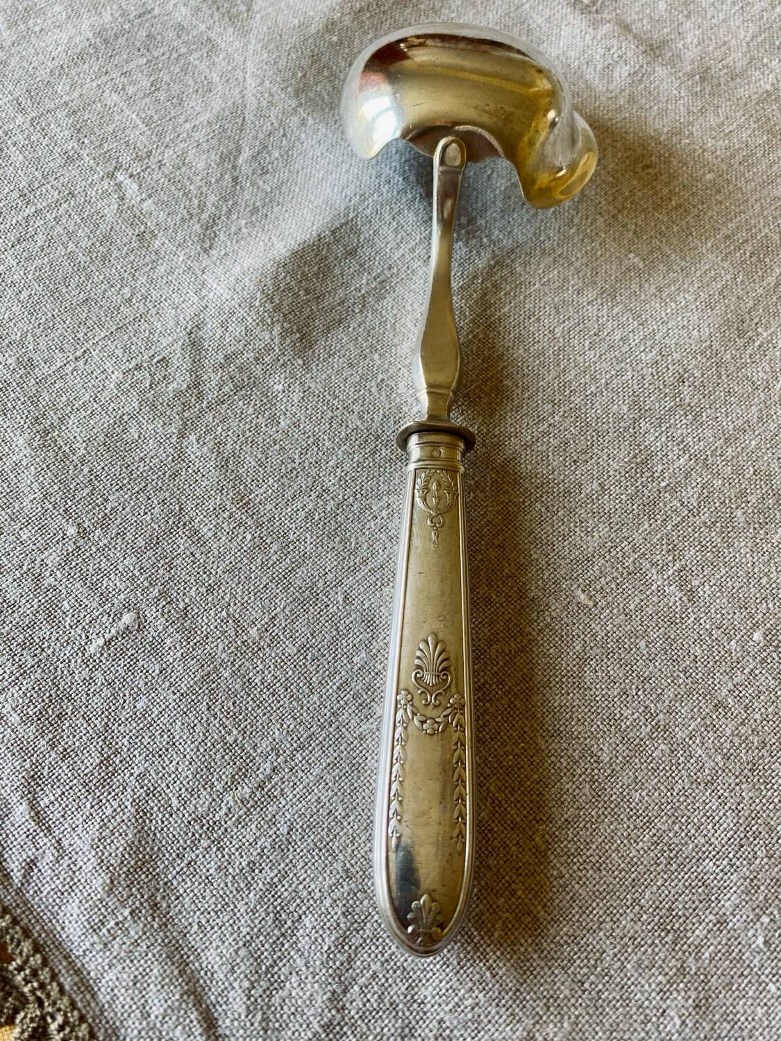 Grange louche en argent massif, époque XIXème