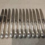 12 silver-plated dessert knives by Christofle Marly, 19.7cm
