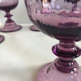 Large glass on purple dyed foot set