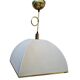 Lampadario Vintage anni '70 in Ottone e Stoffa