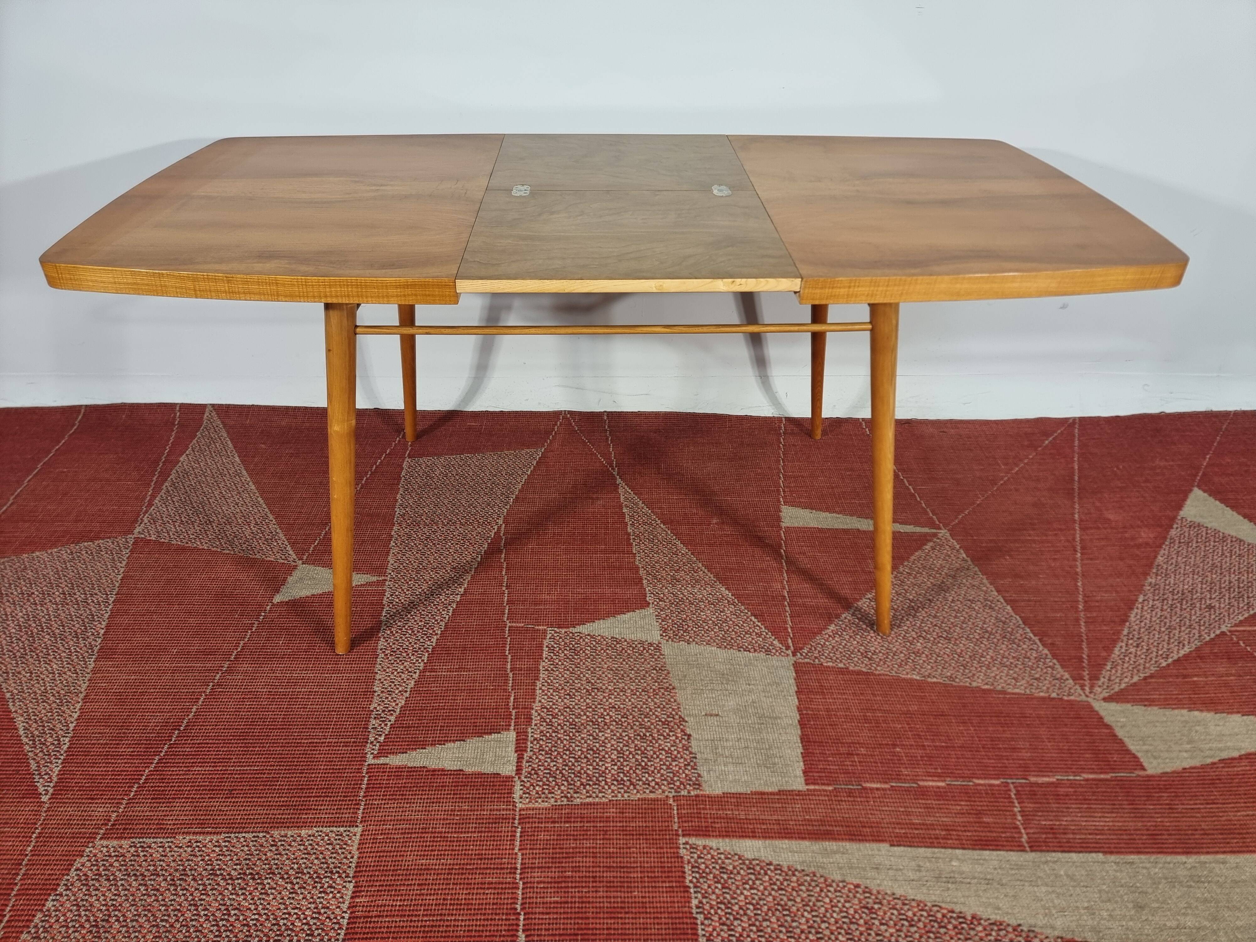 Dining Table and Chairs, 1960s, Set of 5