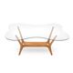 Italian coffee table in wood and glass, 1950s