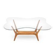 Italian coffee table in wood and glass, 1950s