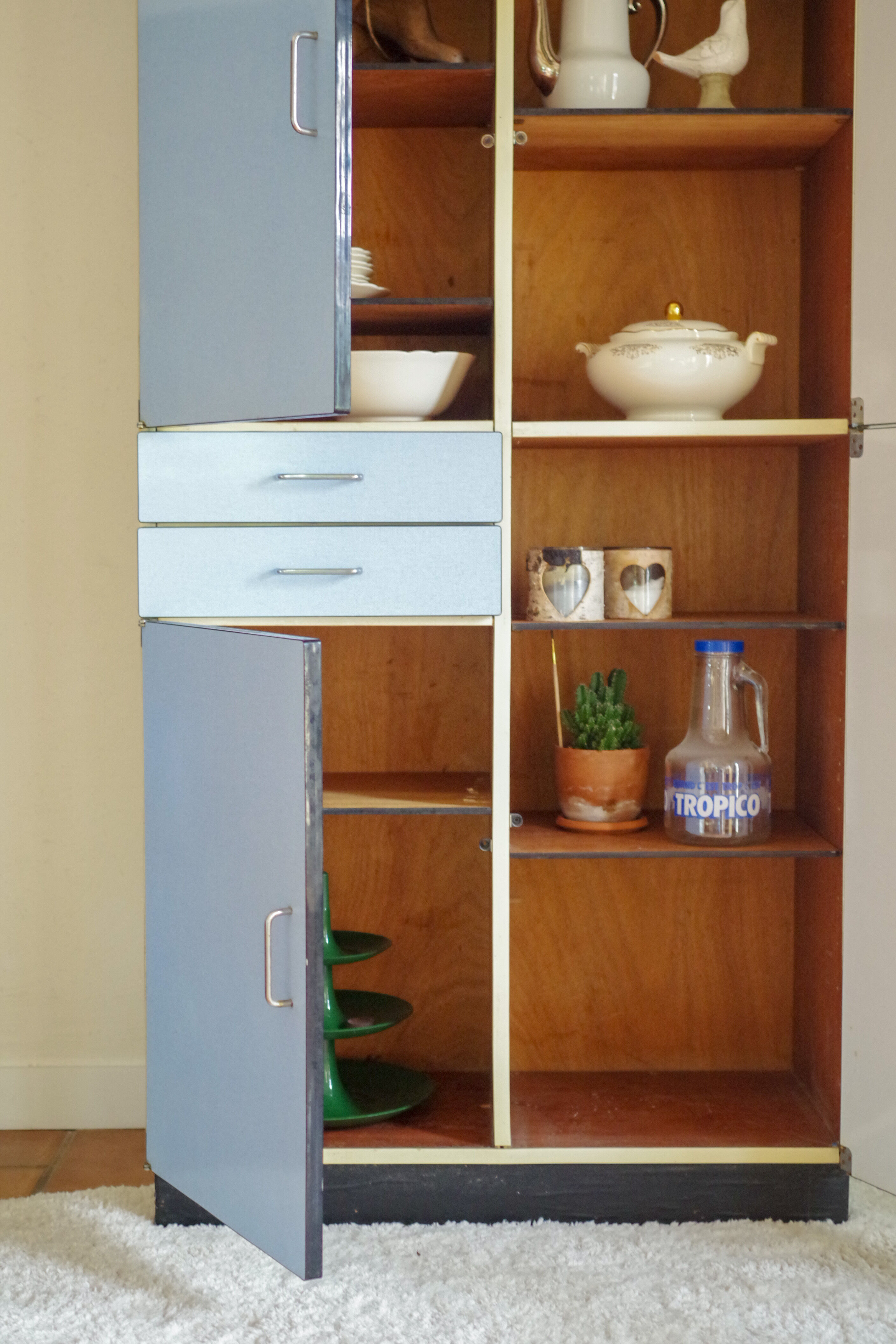 Top buffet in blue formica 60s