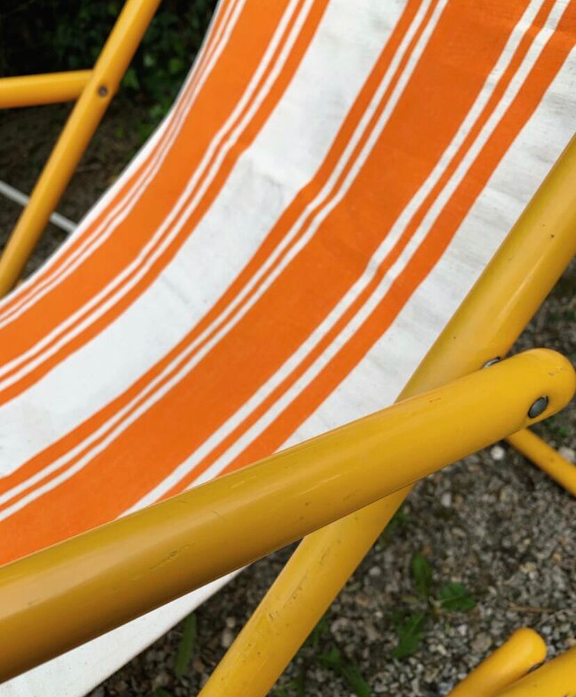 Pair of antique deckchairs