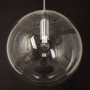 clear glass ball pendant chrome Limburg, Germany, 1970s