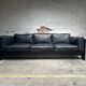 Bastiano leather canapé in black by Tobia Scarpa for Knoll