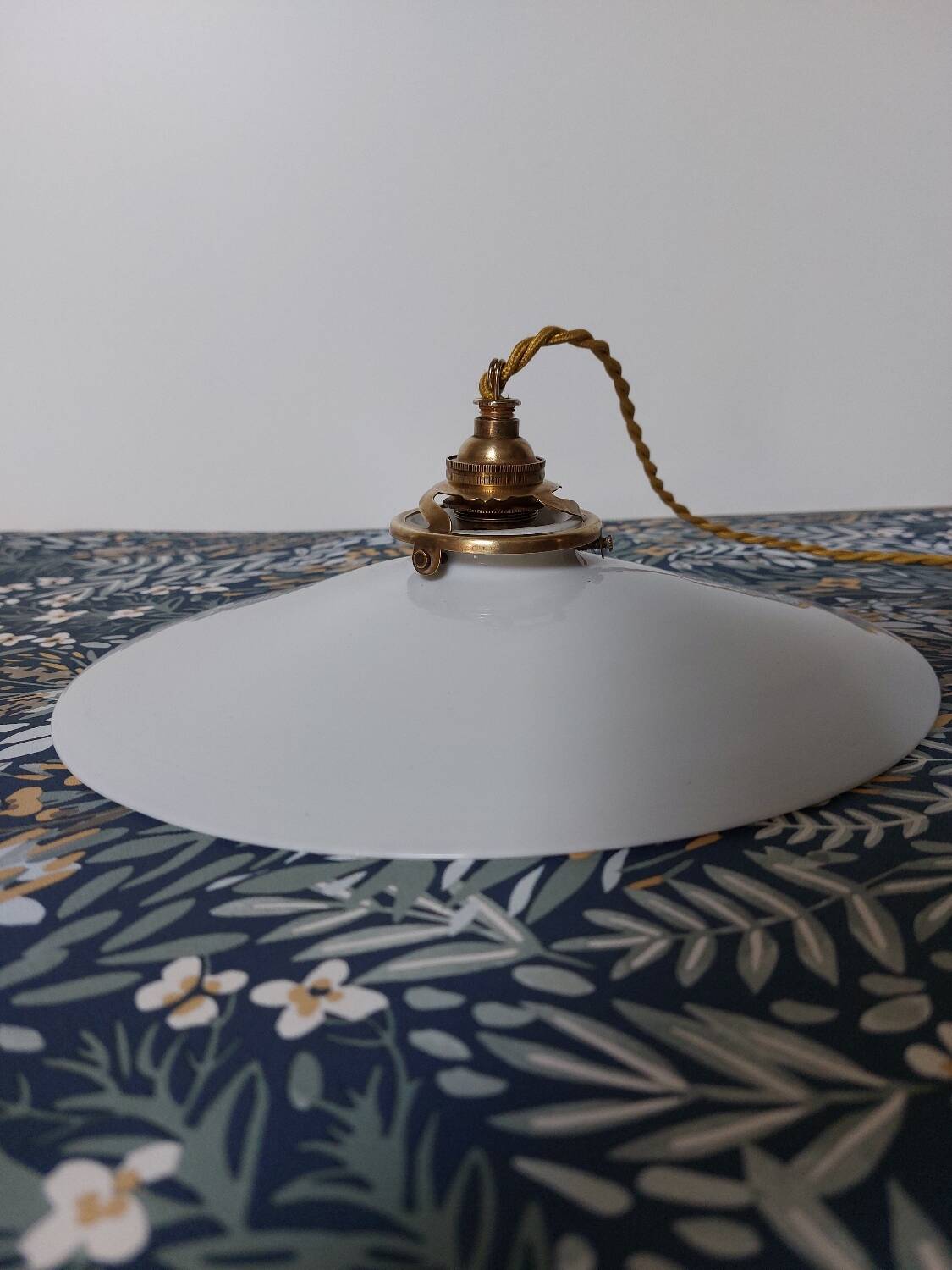 Original white opaline pendant light