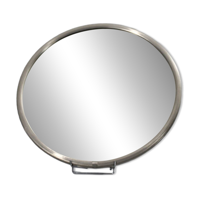 Miroir & Appliques murale vintage modernistes Art Déco acier nickelé 1950s