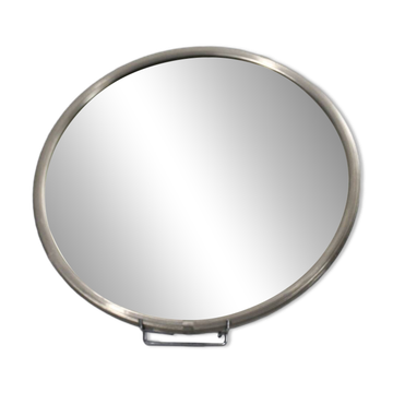 Miroir & Appliques murale vintage modernistes Art Déco acier nickelé 1950s