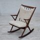1960s, Danish rocking chair by Frank Reenskaug, model 182, sheepskin.