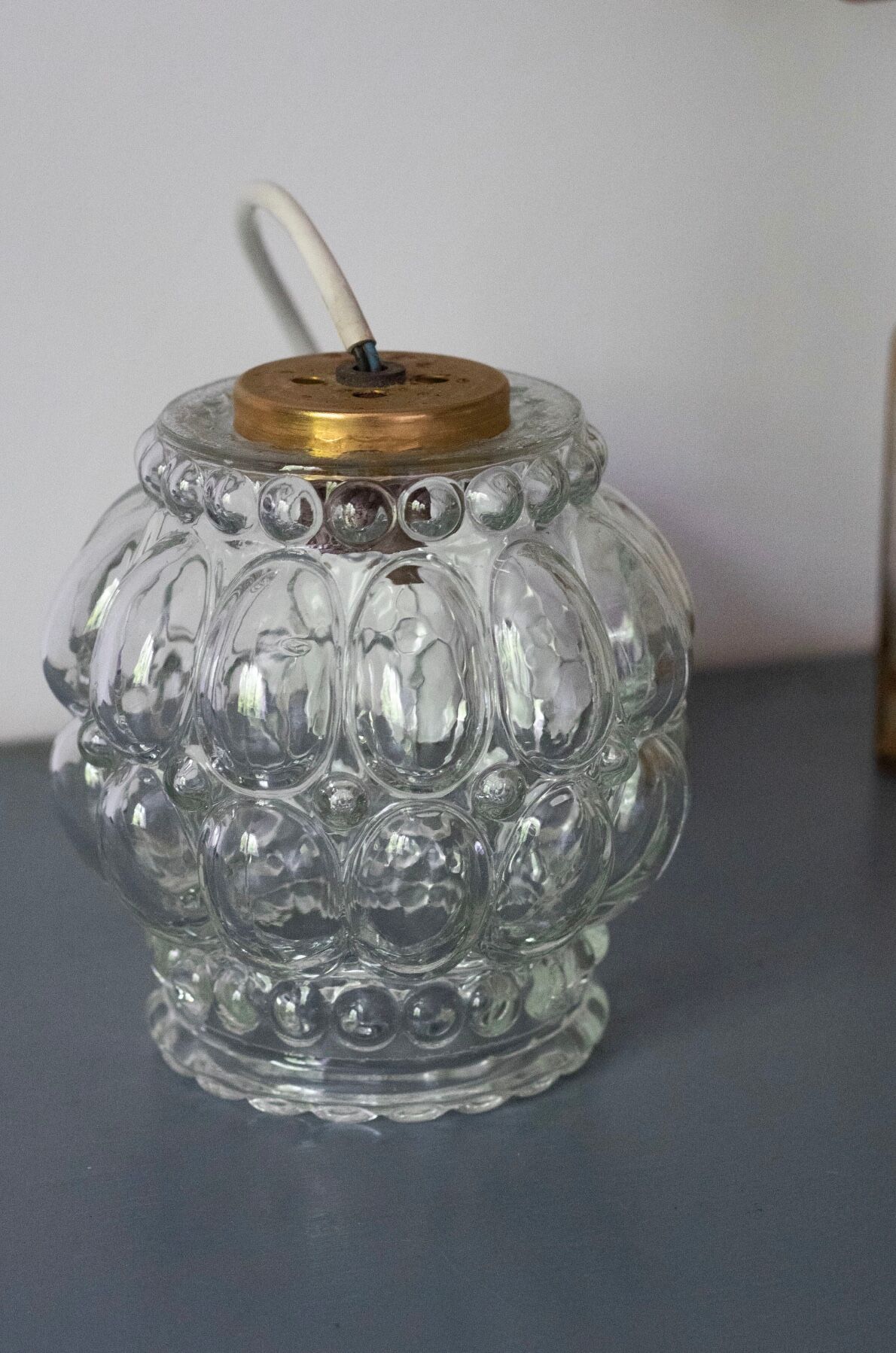 Vintage glass bubble pendant lamp
