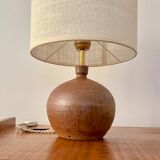 Stoneware and woven jute lamp