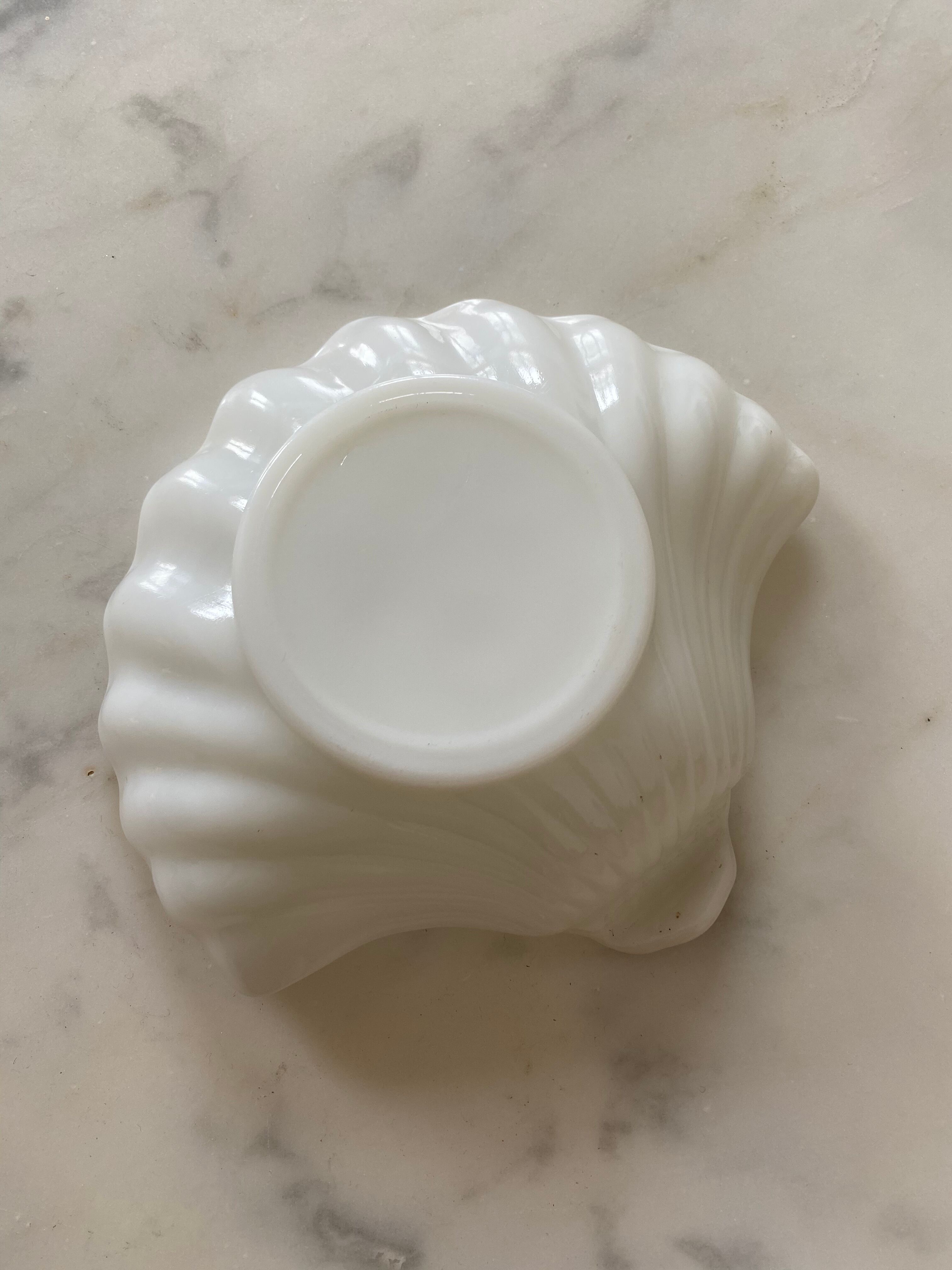 White opaline cup form shell