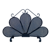 Vintage 1950s fireplace screen, fan shape.