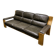 Vintage brutalist leather three seat Durlet sofa, 1970s