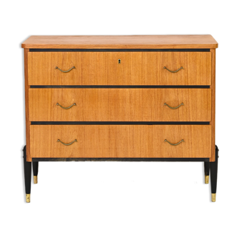 Scandinavian chest of drawers with black details