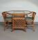Ensemble table d'appoint et chaises de balcon en rotin et bambou, années 1970