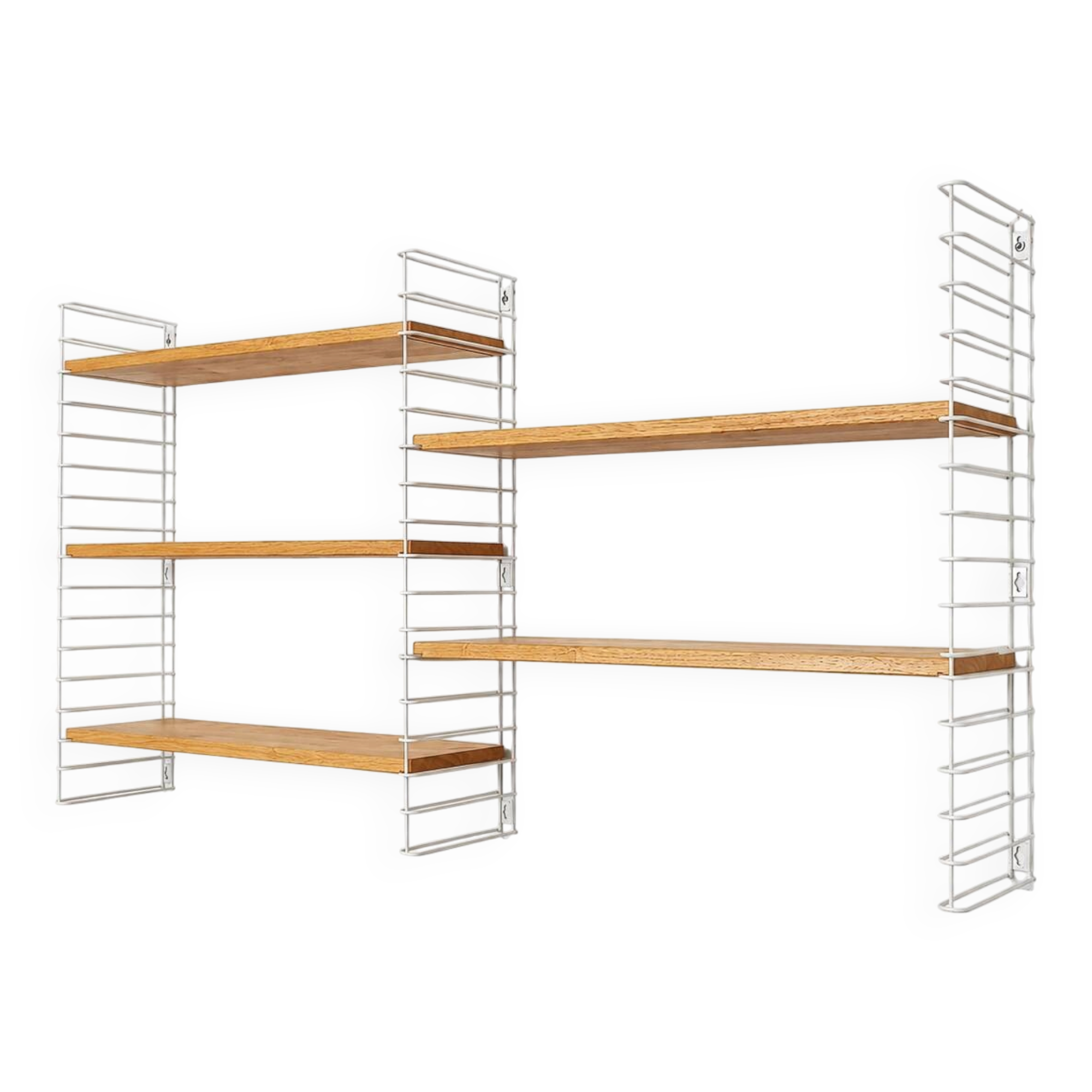 Tomado wall unit with wooden shelves by A. Dekker