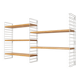 Tomado wall unit with wooden shelves by A. Dekker
